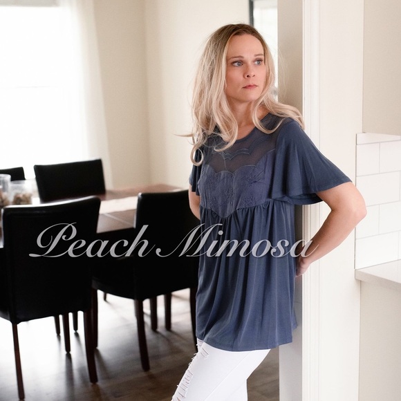 Tops - Embroidered lace detail top